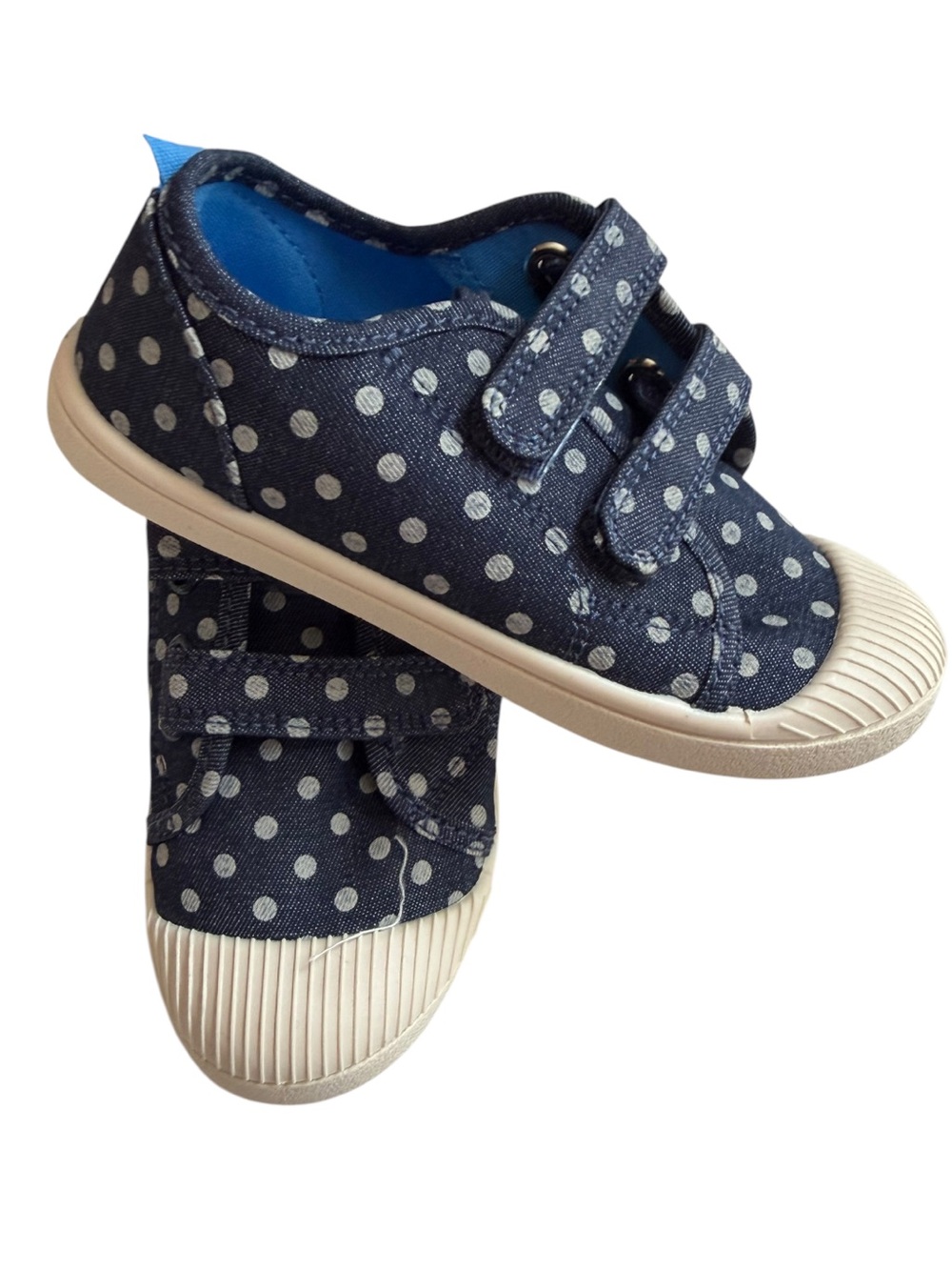 Cat & Jack Kids Navy Polka Dot Velcro Sneakers Brand New with tags Size 11